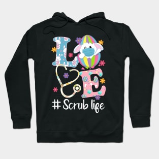 Stethoscope Scrub Life Nurse Bunny Easter Day Outfits Hoodie